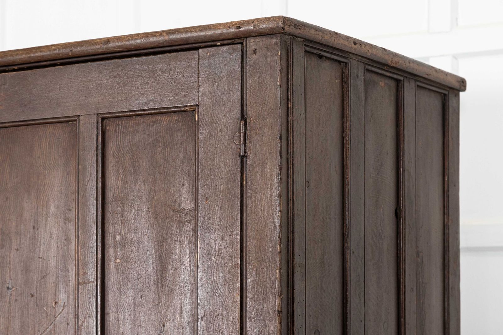 English Georgian Country Scrumble Grained Pine Housekeepers Cupboard photo vintage