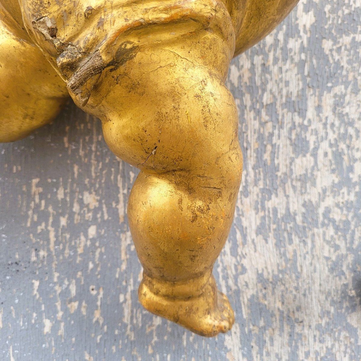 Putto Carved In Gilded Wood, Italy, 18th Century photo 880.0