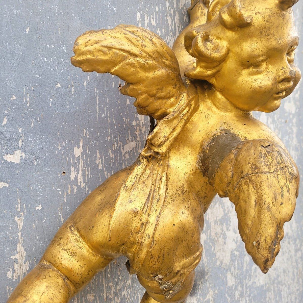 Putto Carved In Gilded Wood, Italy, 18th Century photo buy