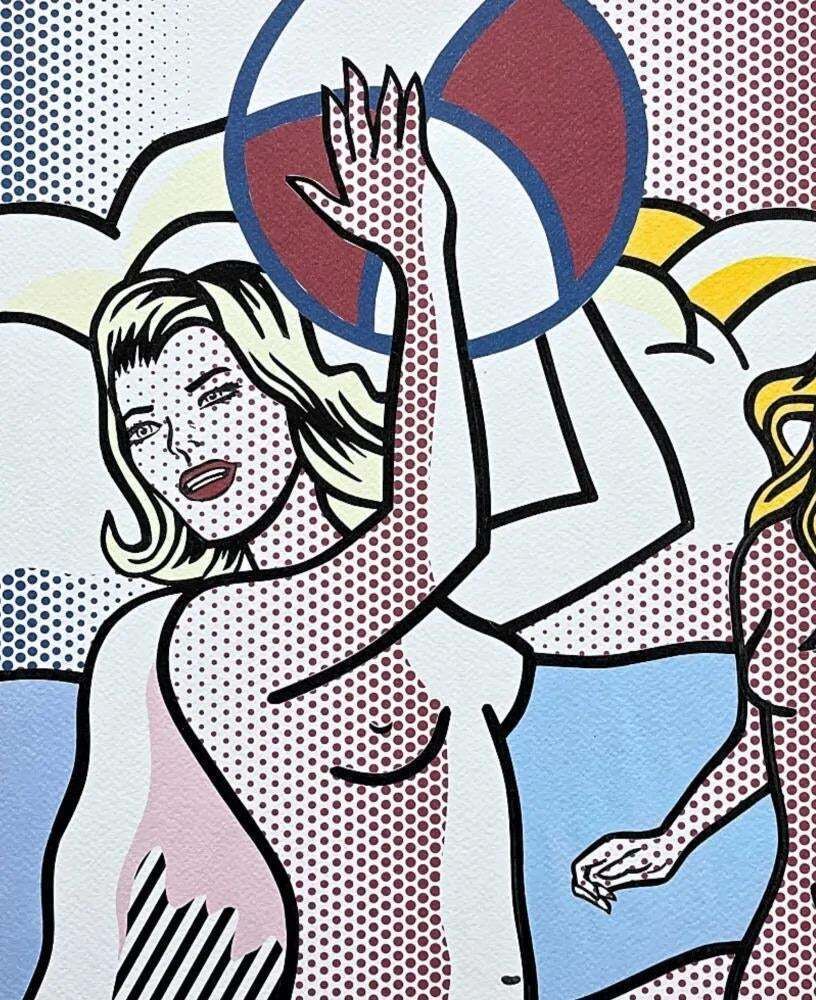 Roy Lichtenstein, "Nudes With Beach Ball", 1990s, Silk Screen photo for sale