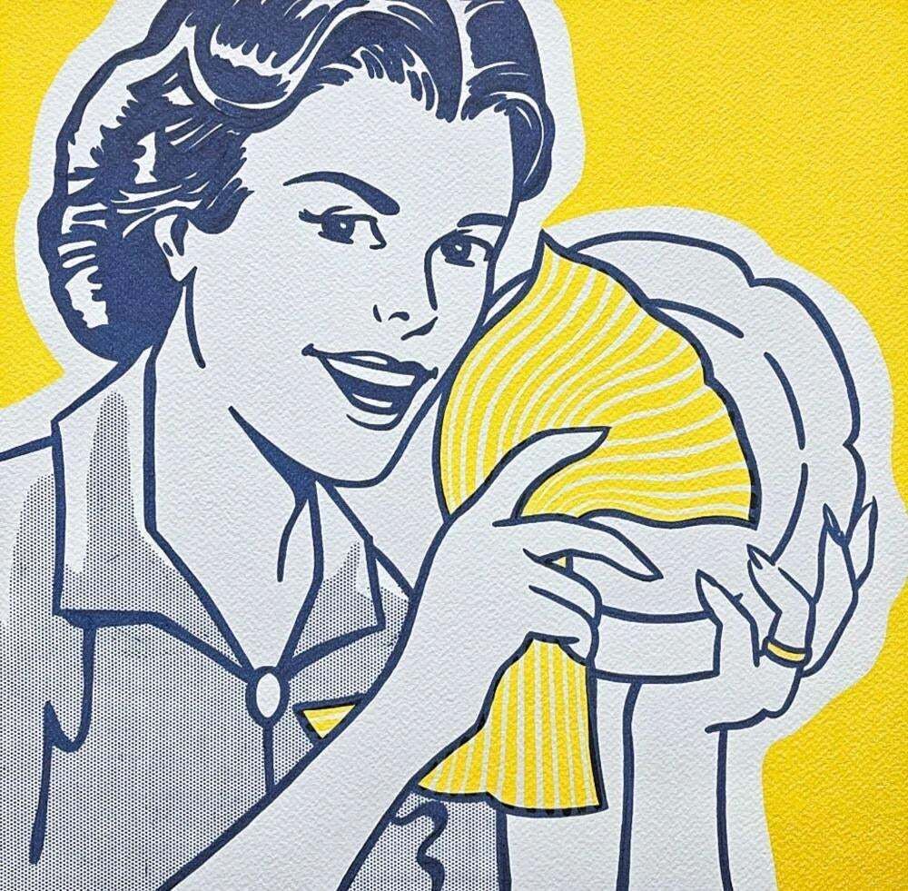 Roy Lichtenstein, "Woman Drying Dishes", 1990s, Silk Screen photo Art