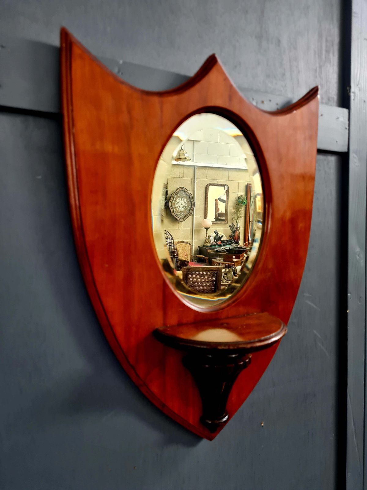 Early 20th Century Arts And Crafts Style Mahogany Hall Mirror photo furniture