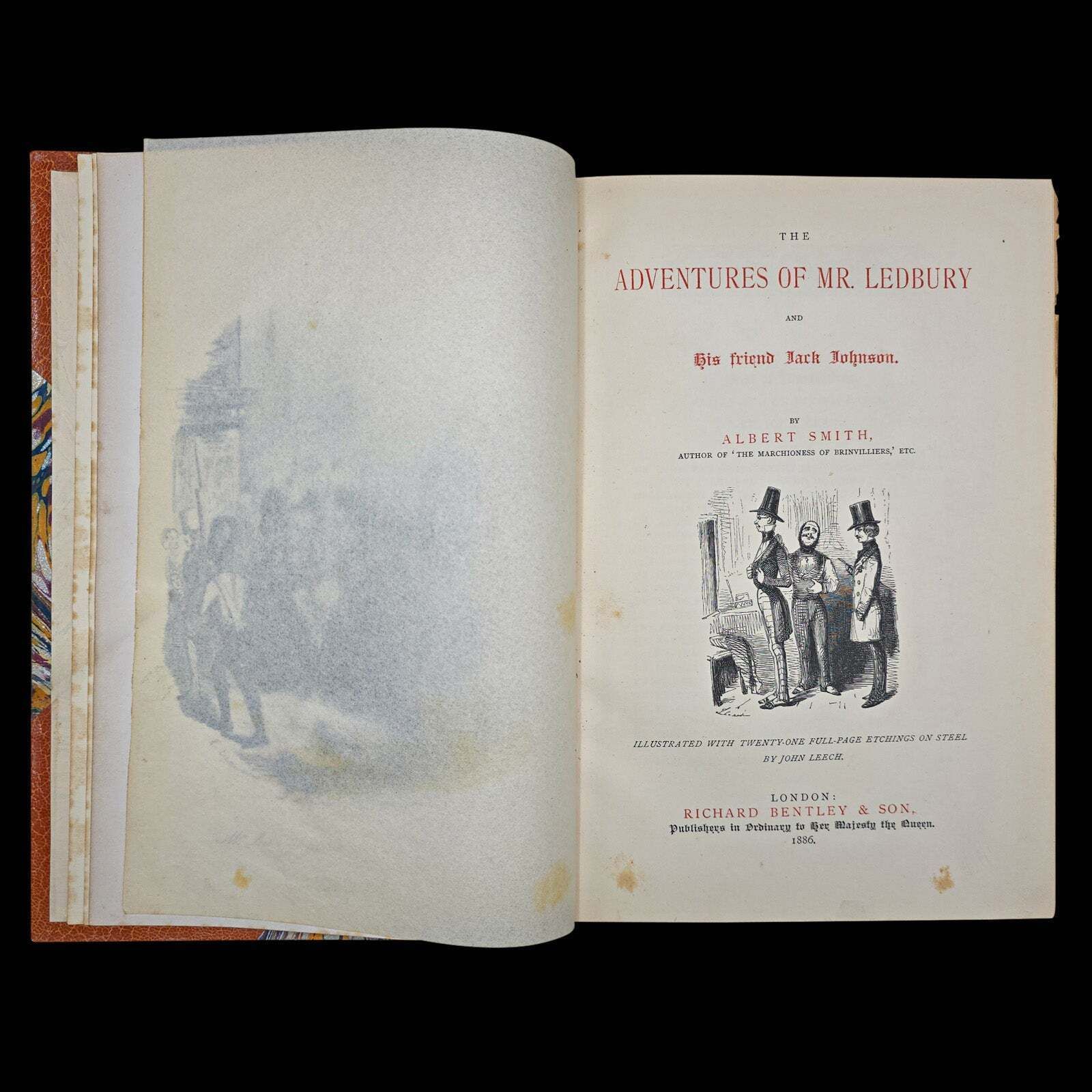 Antique Book, Adventures Of Mr Ledbury, Albert Smith, Novel, Literature, C.1886 photo for sale
