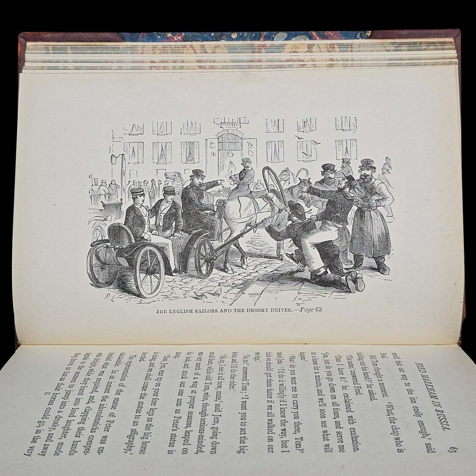 Antique Book, Fred Markham In Russia, Memoir, Travel Literature, Victorian, 1884 photo vintage