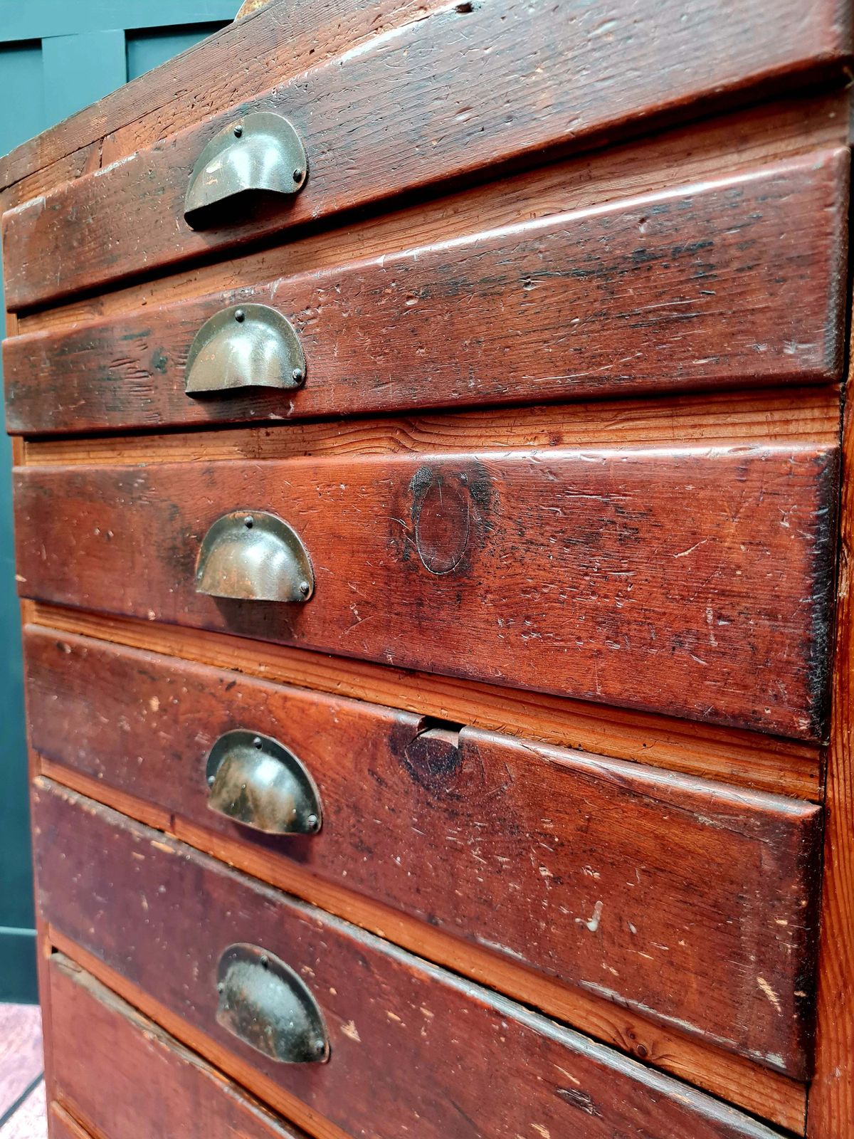 Antique Early 20th Century Pine Engineers Drawers photo Furniture