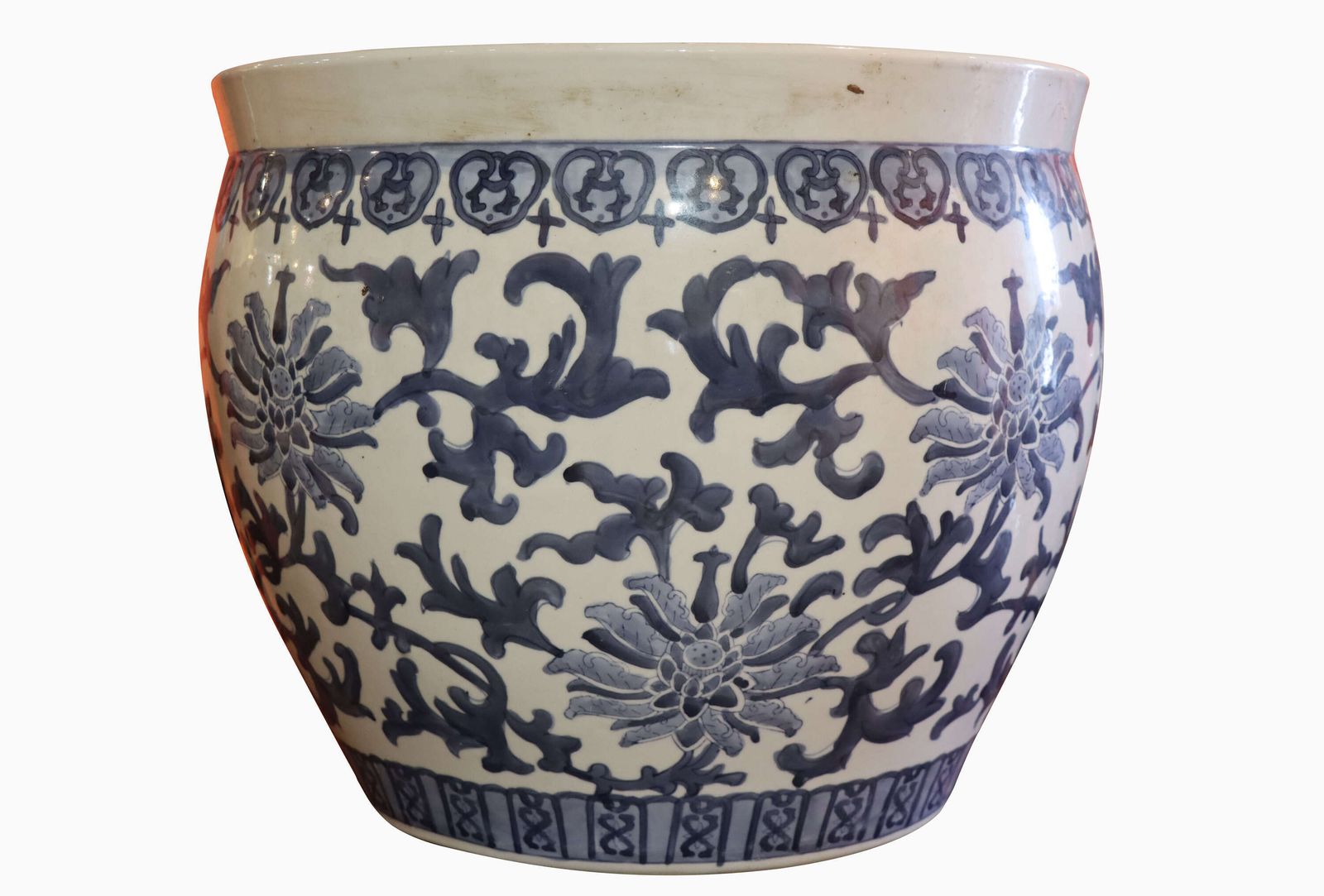 Large Mid 20th Century Chinese Blue And White Porcelain Planter ("Fish Tank") photo furniture