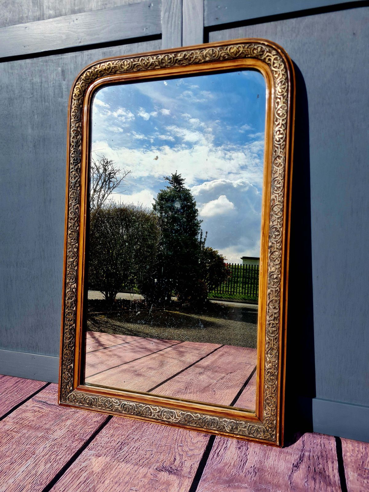 Antique 19th Century French Louis Philippe Style Wall Mirror photo furniture