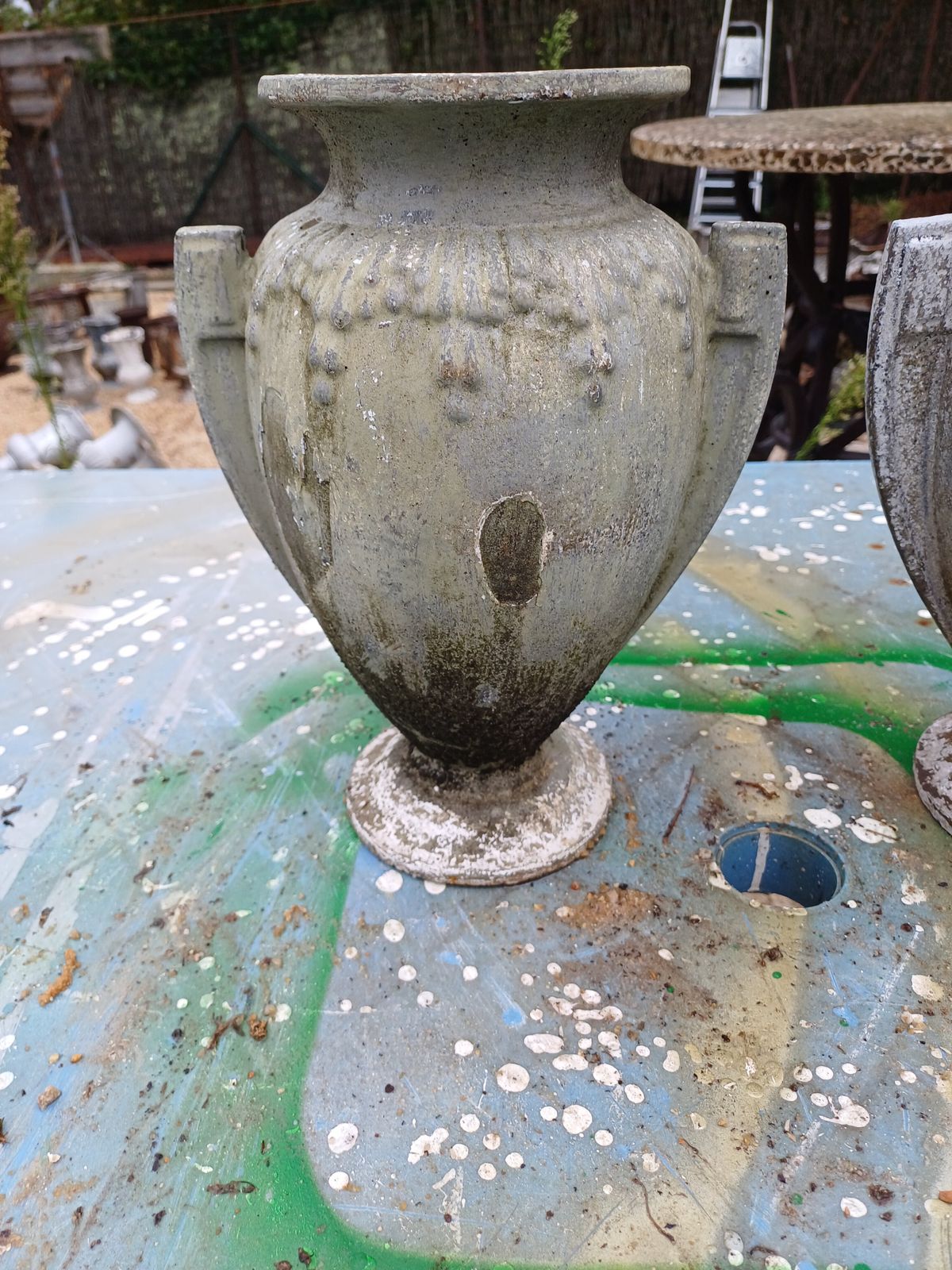 Pair Of Cast Iron Vases 1900 From Charleville Mézières photo furniture
