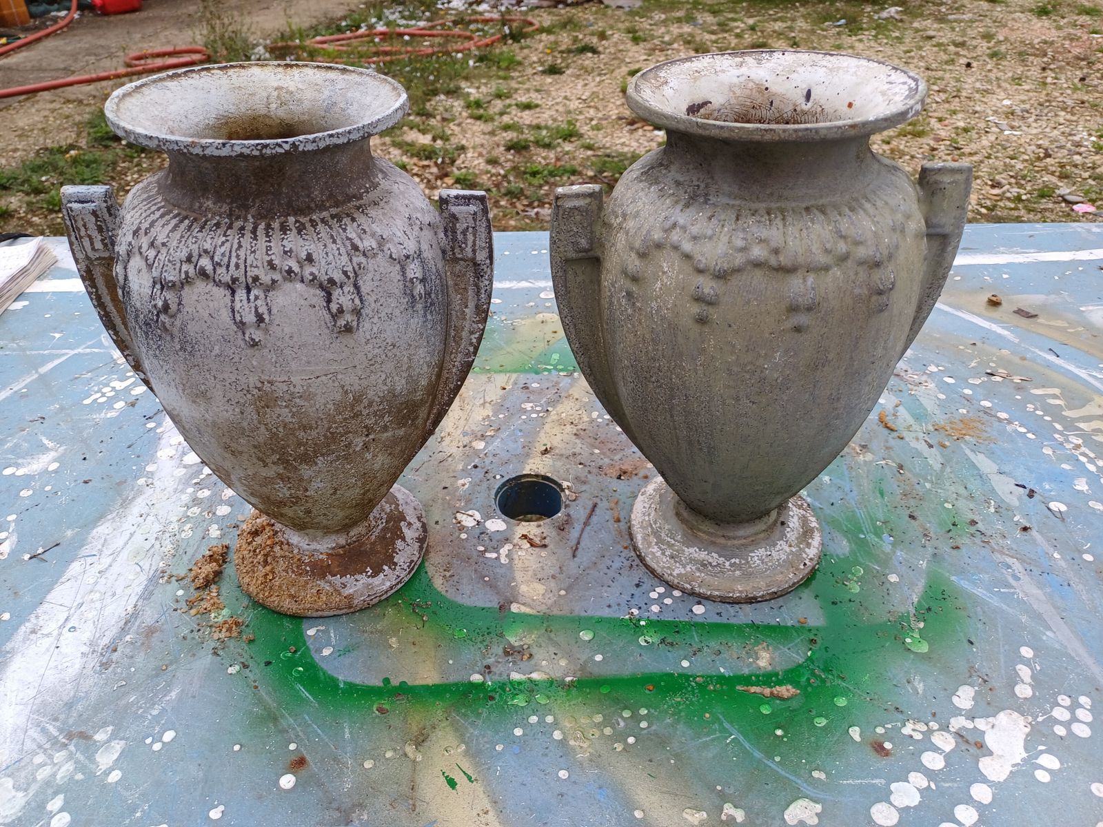 Pair Of Cast Iron Vases 1900 From Charleville Mézières photo 194.0