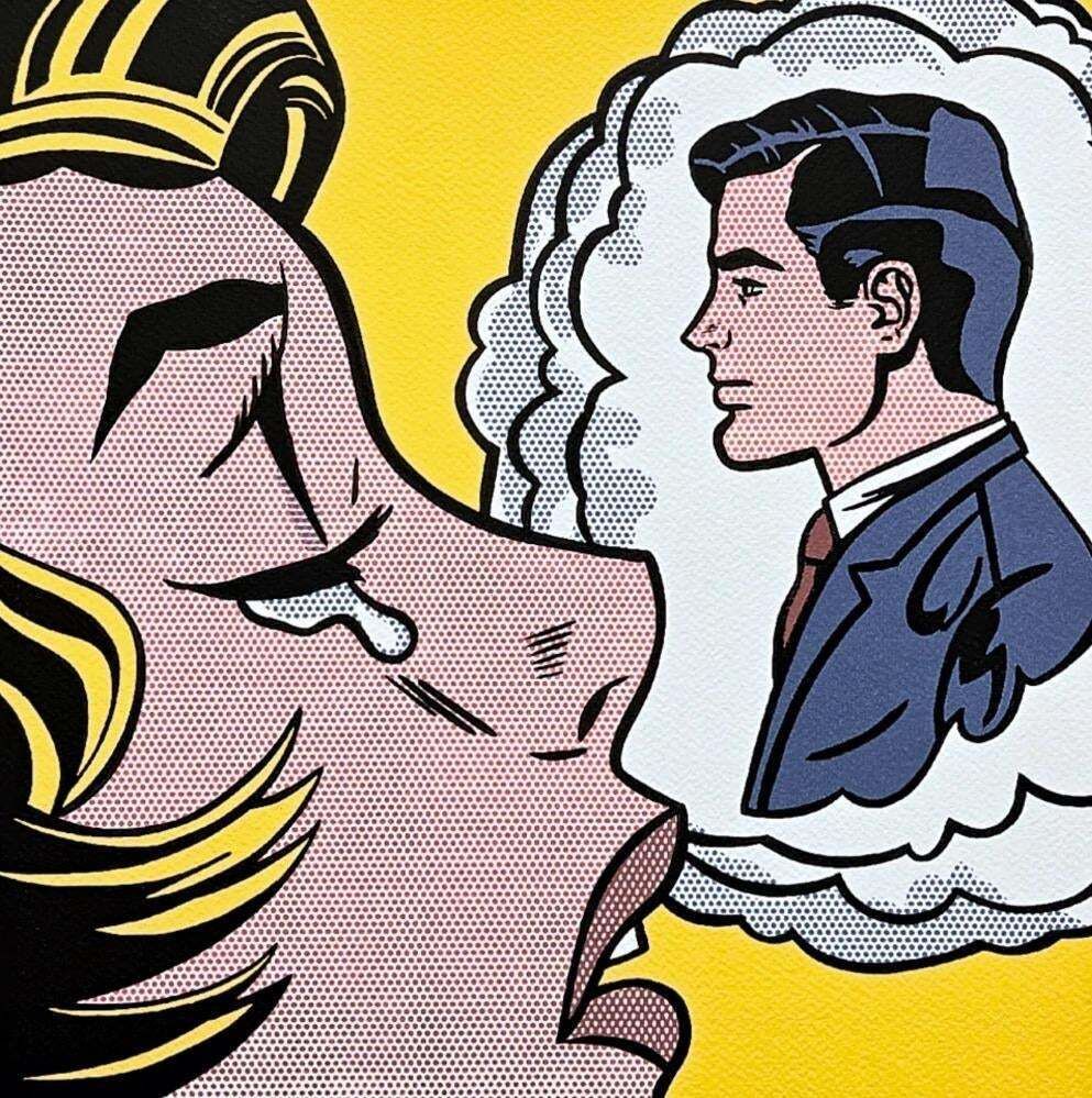 After Roy Lichtenstein, "Thinking Of Him", 1990s, Silk Screen photo for sale
