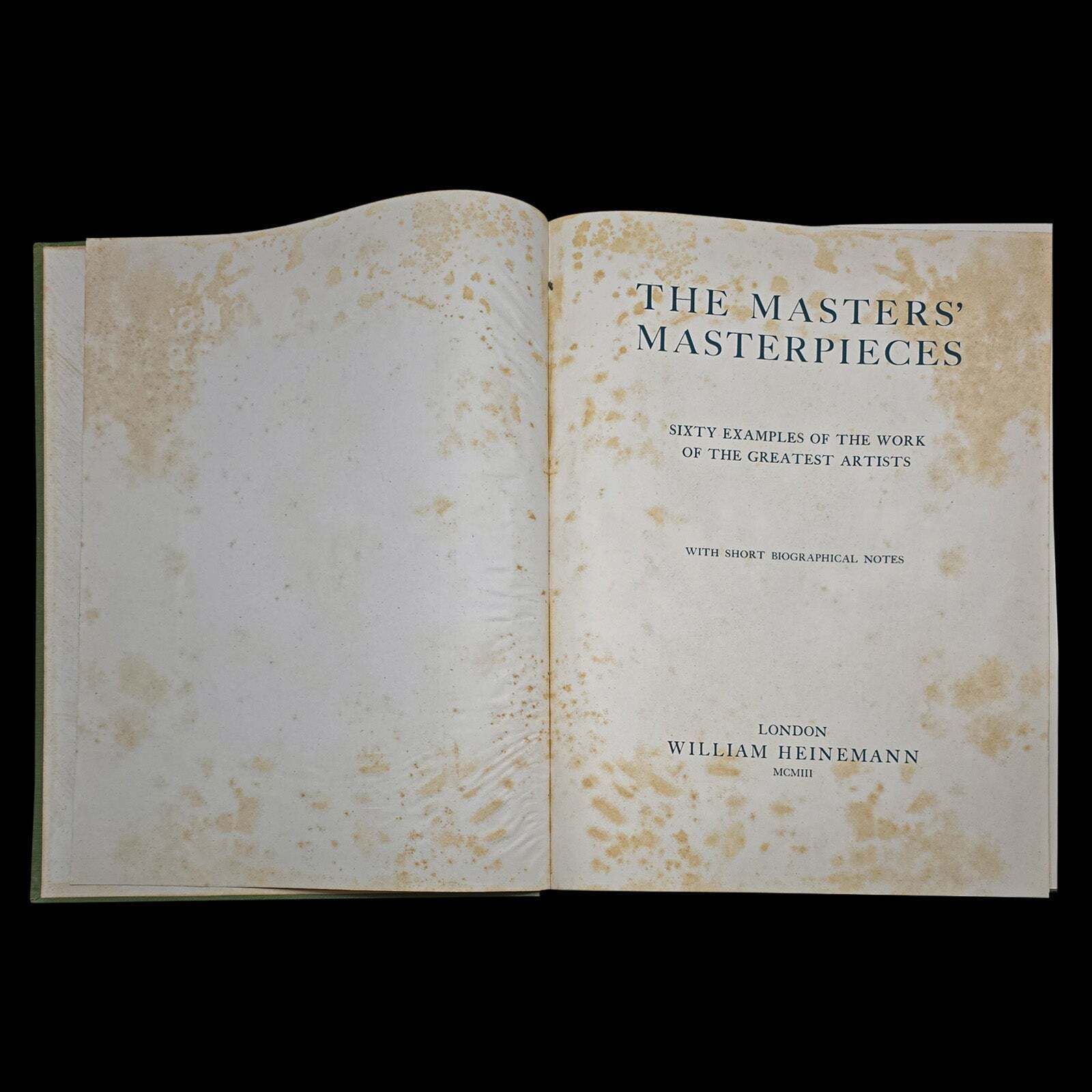 Antique Art Book, The Masters' Masterpieces, Hardcover, Illustrated, Edwardian photo for sale