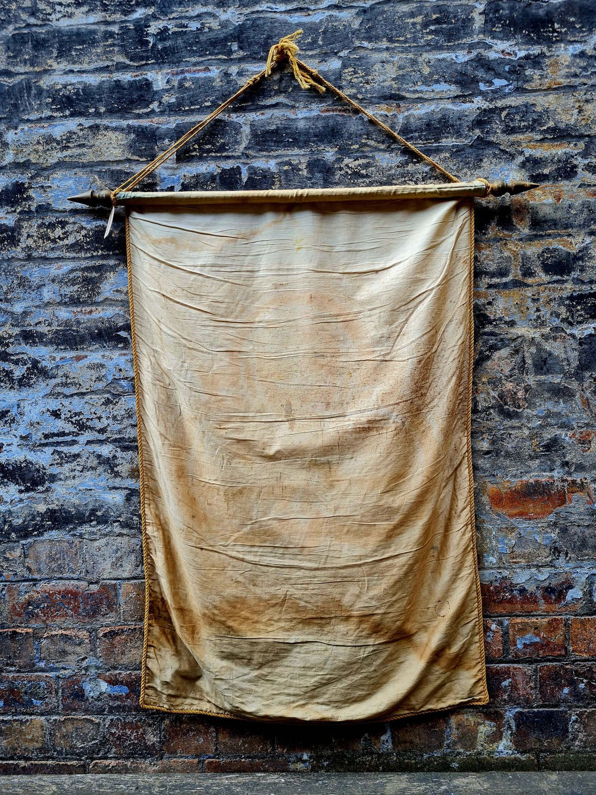 Antique 19th Century Large Silk Banner "Ville Et Portus Dovor." photo buy