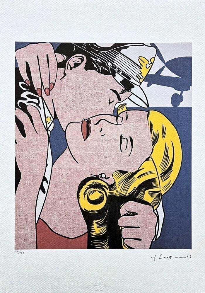Roy Lichtenstein, "The Kiss II ", 1990s, Silk Screen