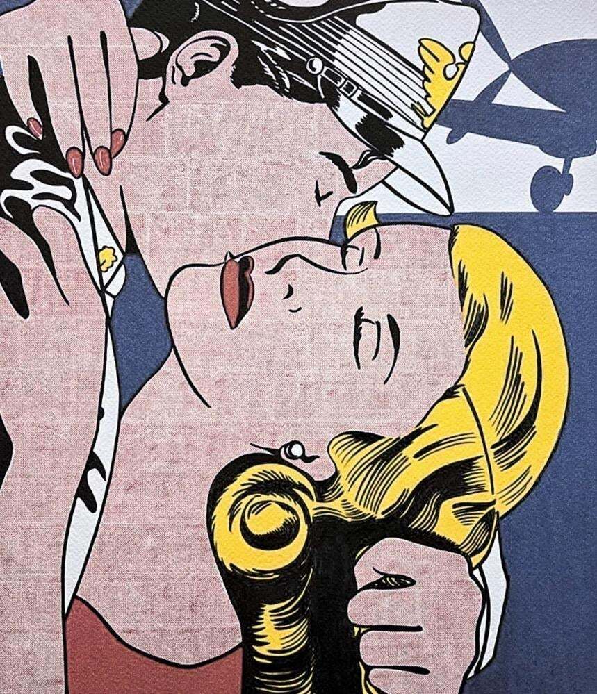 Roy Lichtenstein, "The Kiss II ", 1990s, Silk Screen photo furniture