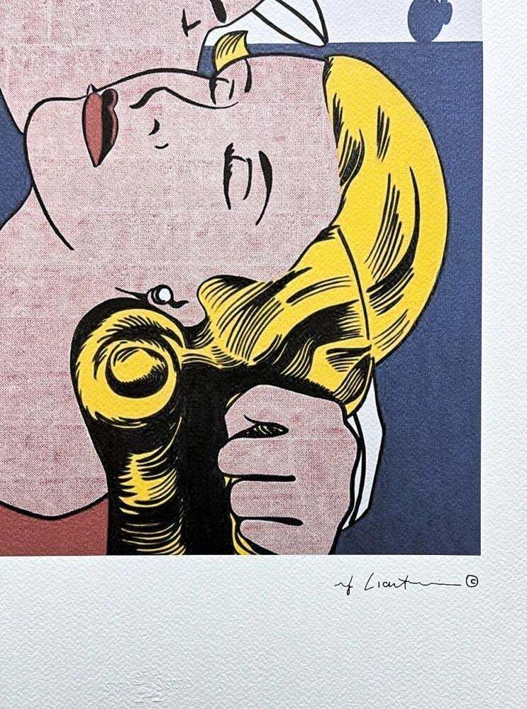 Roy Lichtenstein, "The Kiss II ", 1990s, Silk Screen photo for sale