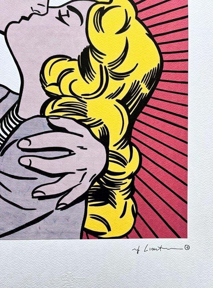 Roy Lichtenstein, "The Kiss", 1990s, Silk Screen photo for sale
