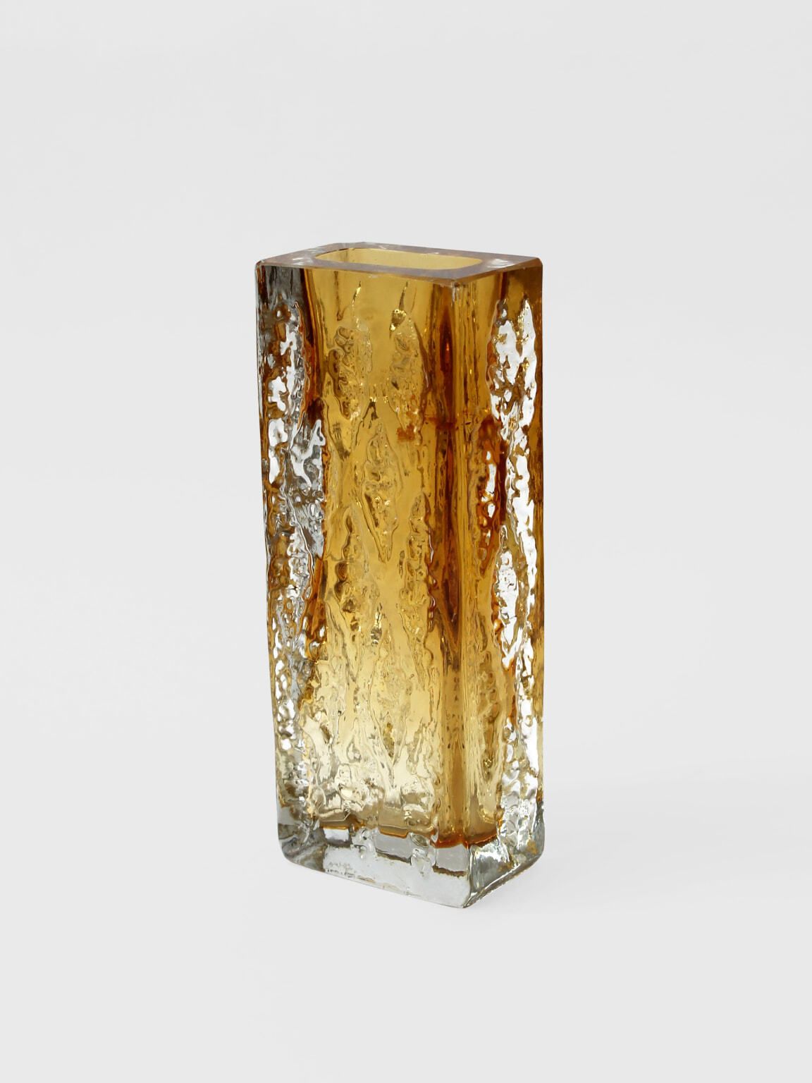 Kurt Wokan Amber 60s Crystal Glass Vase