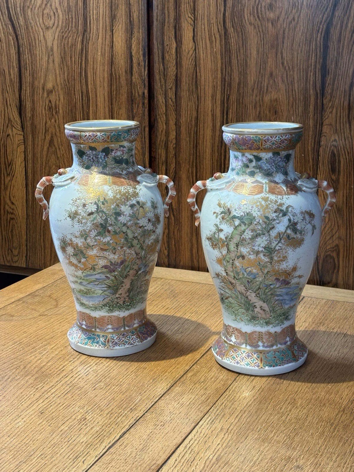 Satsuma Vases, Superb Quality, Dragon Fly Handles photo furniture