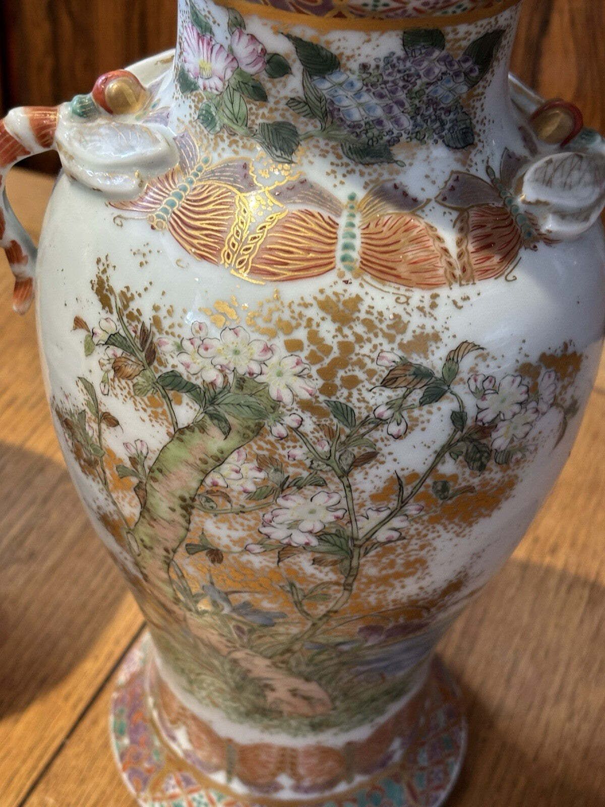 Satsuma Vases, Superb Quality, Dragon Fly Handles photo Home Decor