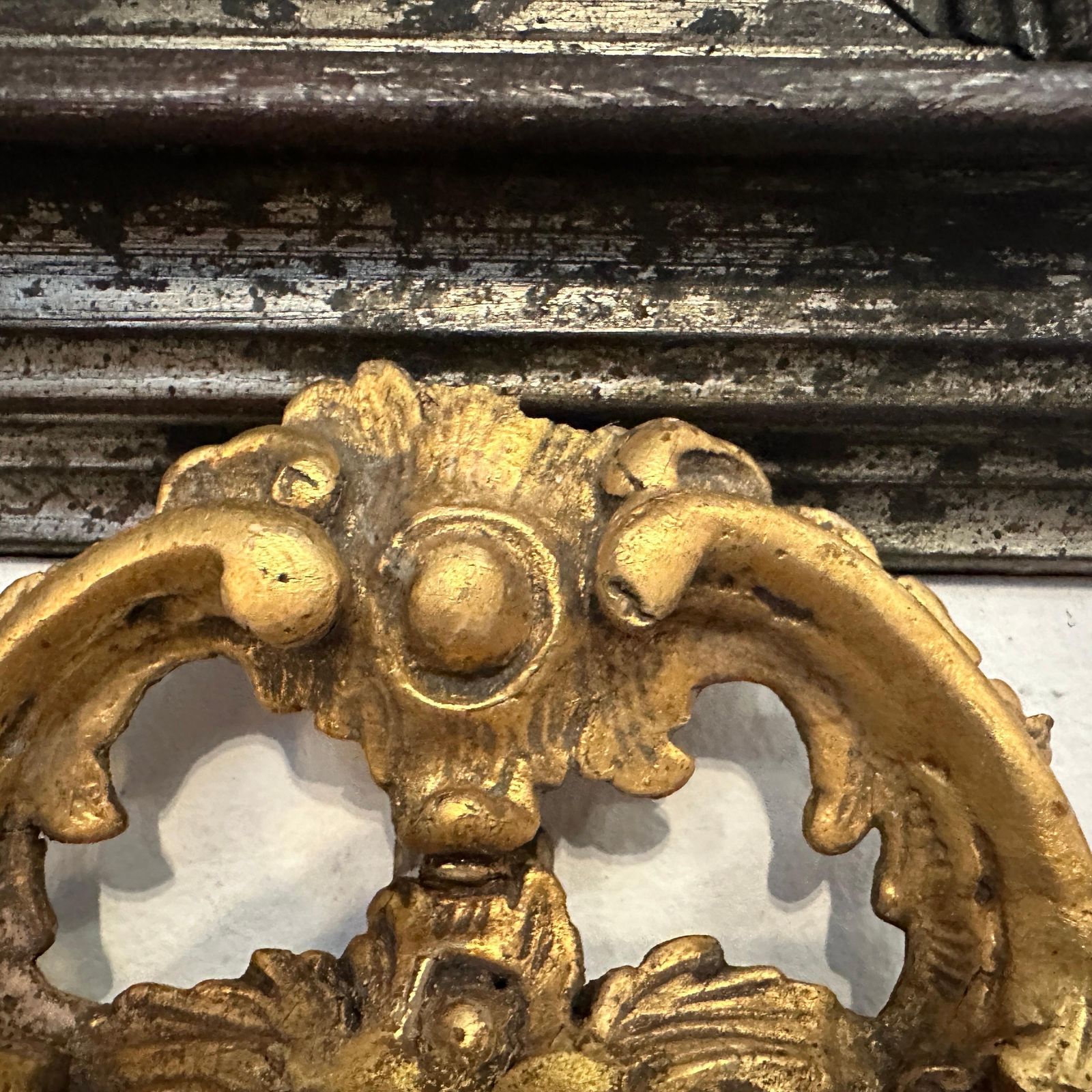 photo furniture A Baroque Style Gilded Wood Box Frame Displaying A White Porcelain Christ