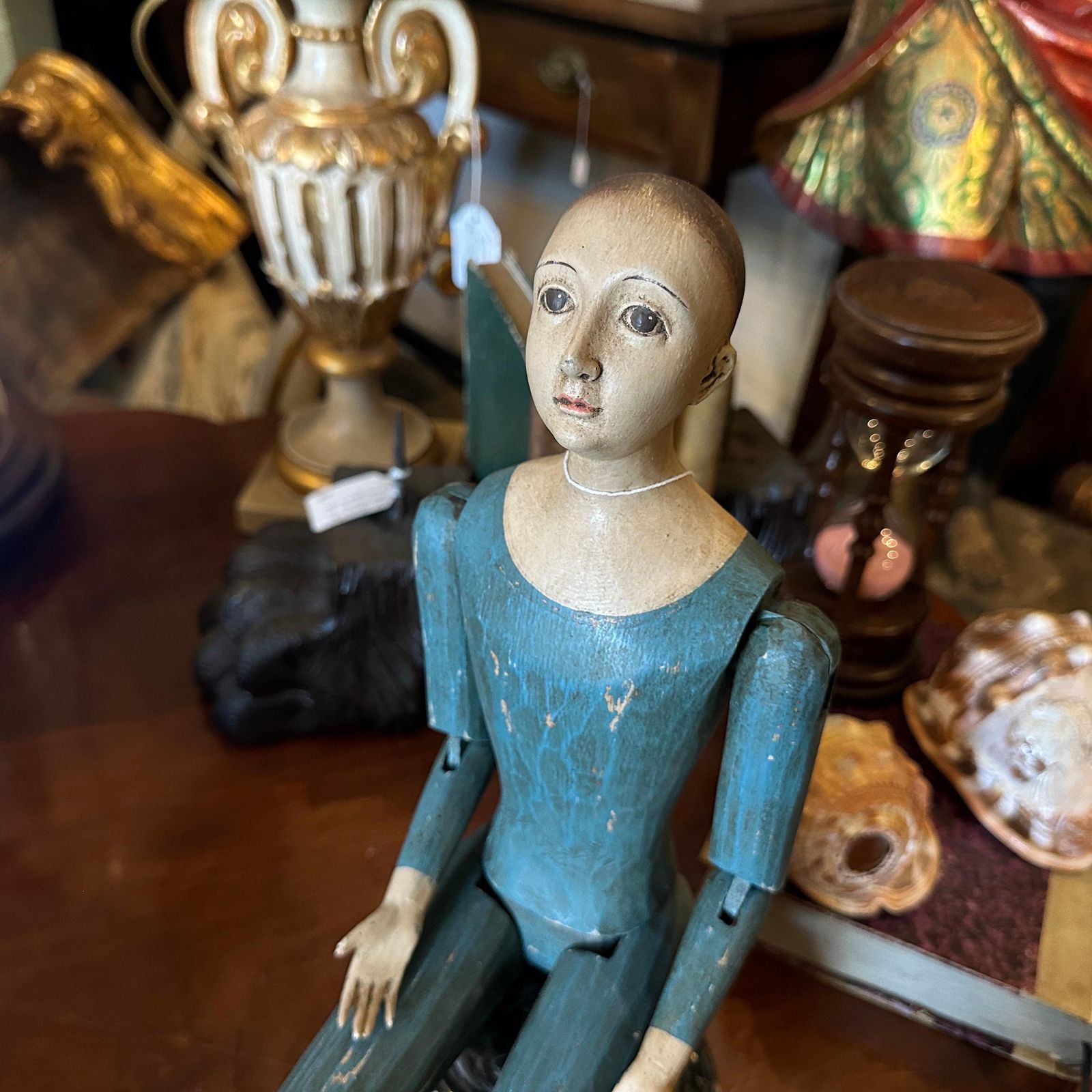 photo for sale 1950s Lacquered Wood Italian Articulated Mannequin