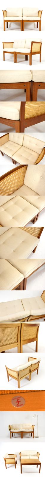 Retro Vintage Danish Illum Wikkelso Plexus Sofa 2 Person Seat Seater Teak 70s photo furniture