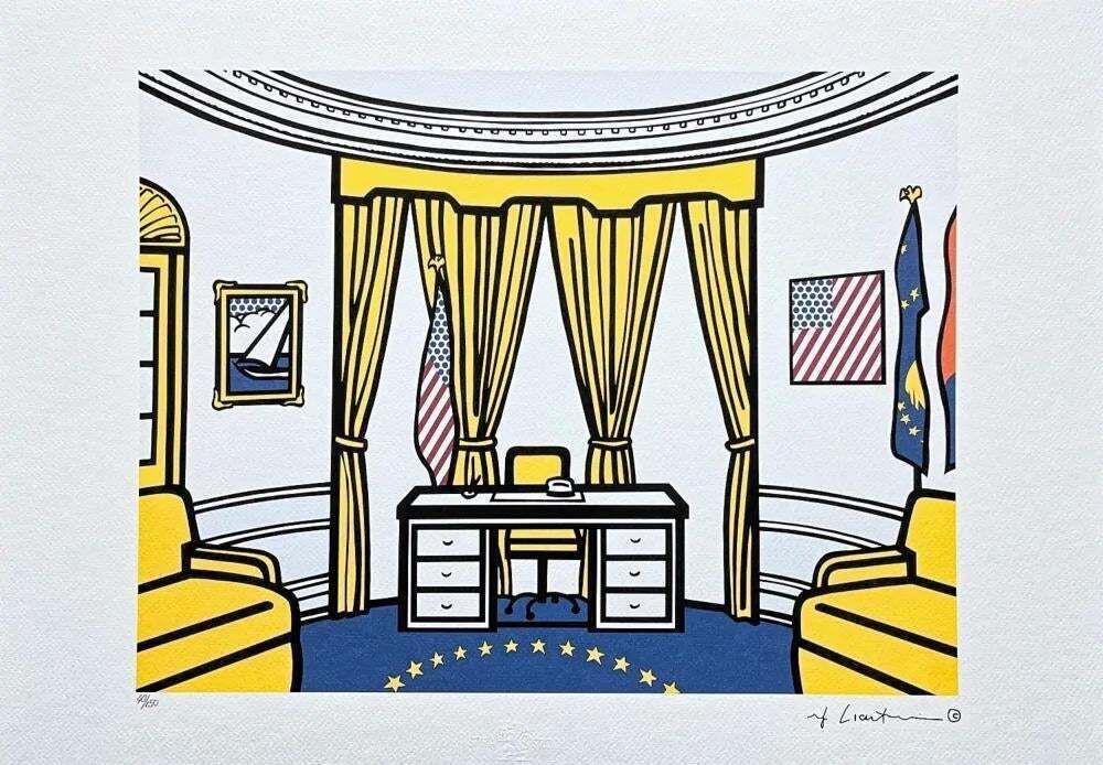 Roy Lichtenstein, "The Oval Office", 1990s, Silk Screen