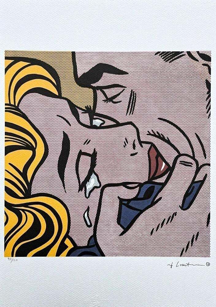 Roy Lichtenstein, "The Kiss V", 1990s, Silk Screen