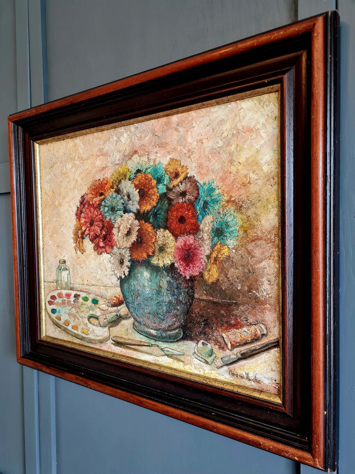 20th Century Dutch Framed Oil Painting On Board photo for sale