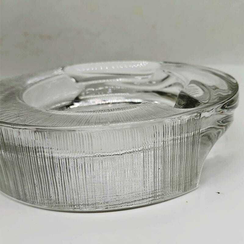photo furniture 1970s Ashtray By Fabio Frontini For Arnolfo Di Cambio In Lead Crystal, Azteca Collection.