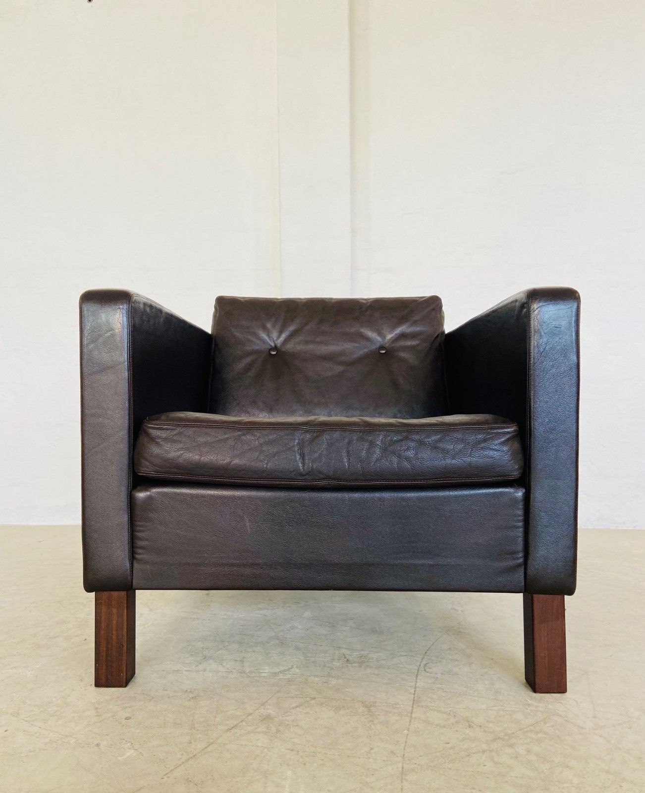 Vintage Retro Danish  Club Chair In Brown  Leather By Erik Jørgensen photo for sale
