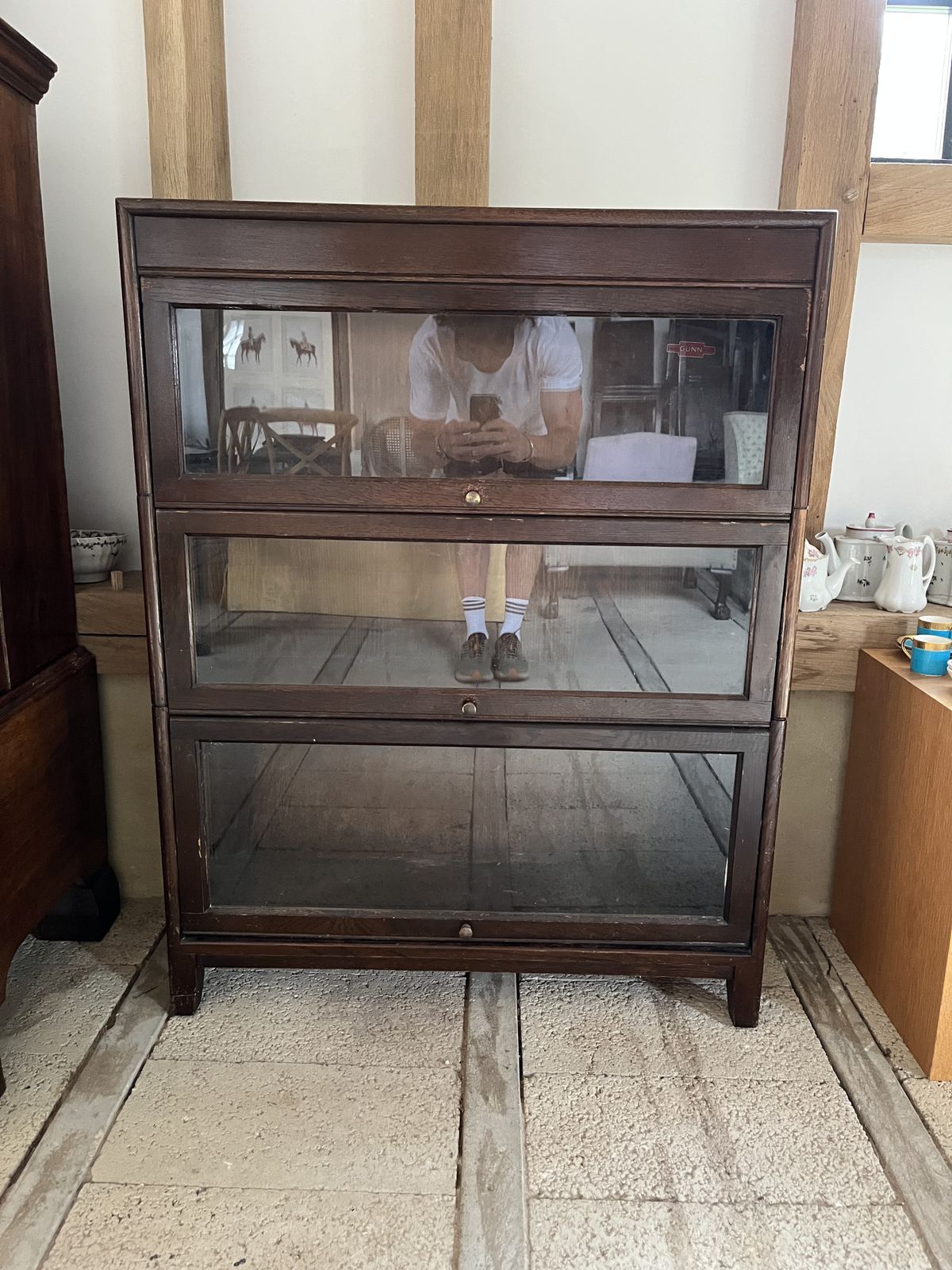 Antique American Oak Gunn Modular Barrister Bookcase With Glass Doors photo 740.0