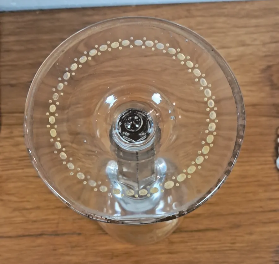 Antique Large Oversized French Gilt Glass Wedding Goblet. Circa 1860 photo vinterior