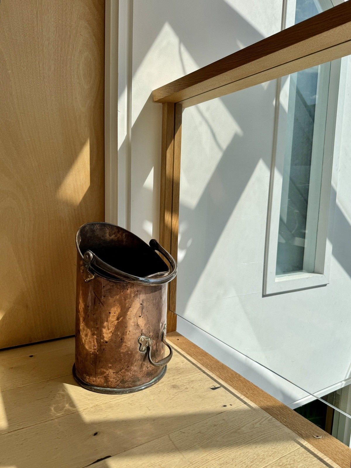 Large Antique Country House Coal Bin, English Copper, Fireside Keeper, Victorian photo buy
