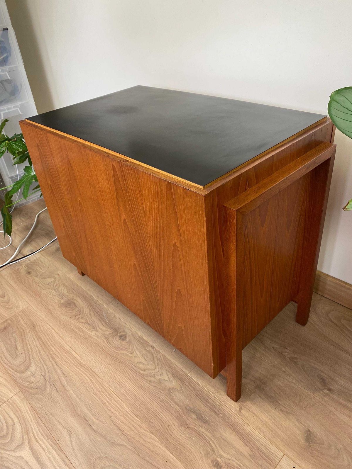 Danish Teak Side Table With Hidden Pop Up Bar Compartment Probably By Kai Kristiansen photo Furniture