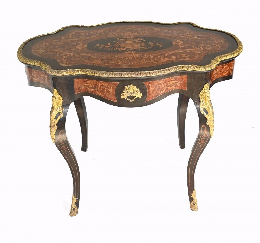 1750.0 Louis XV Centre Table Marquetry Inlay Desk 1880 photo