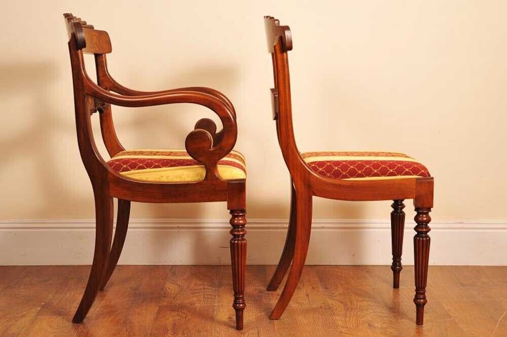 Set Regency Dining Chairs   10 Walnut Inlay Chair English photo 6750.0
