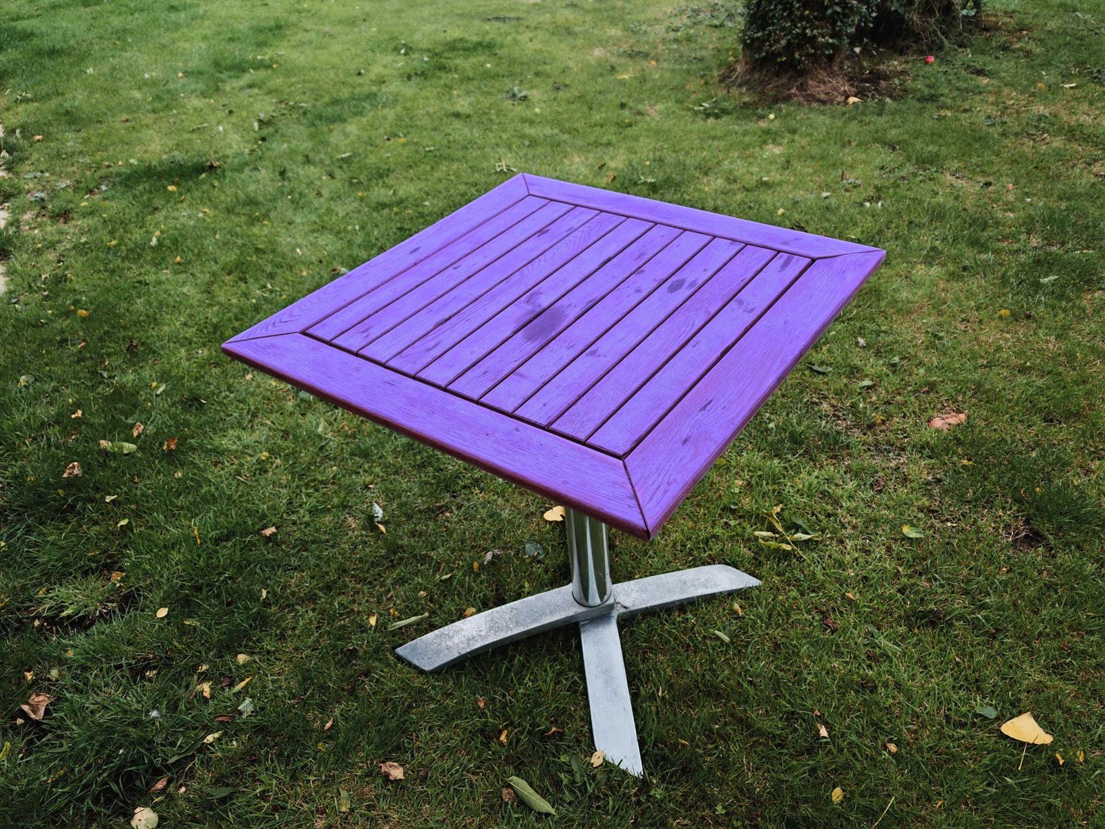 Customisable Refurbished Tilt Top Stackable Garden Tables (70cm X 70cm) Suitable For Cafes, Pubs Or Garden Usage   74cm Height Assembled photo vinterior