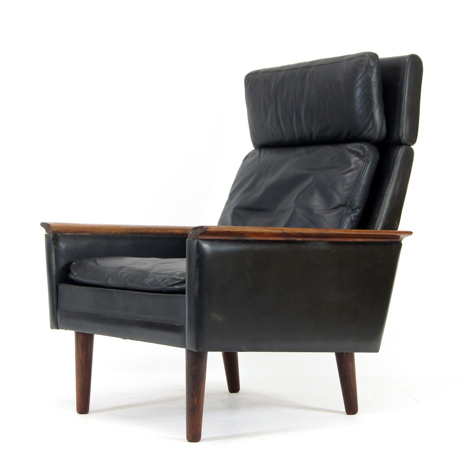 Retro Vintage Danish High Back Chair Lounge Armchair Mid Century 1960s Rosewood