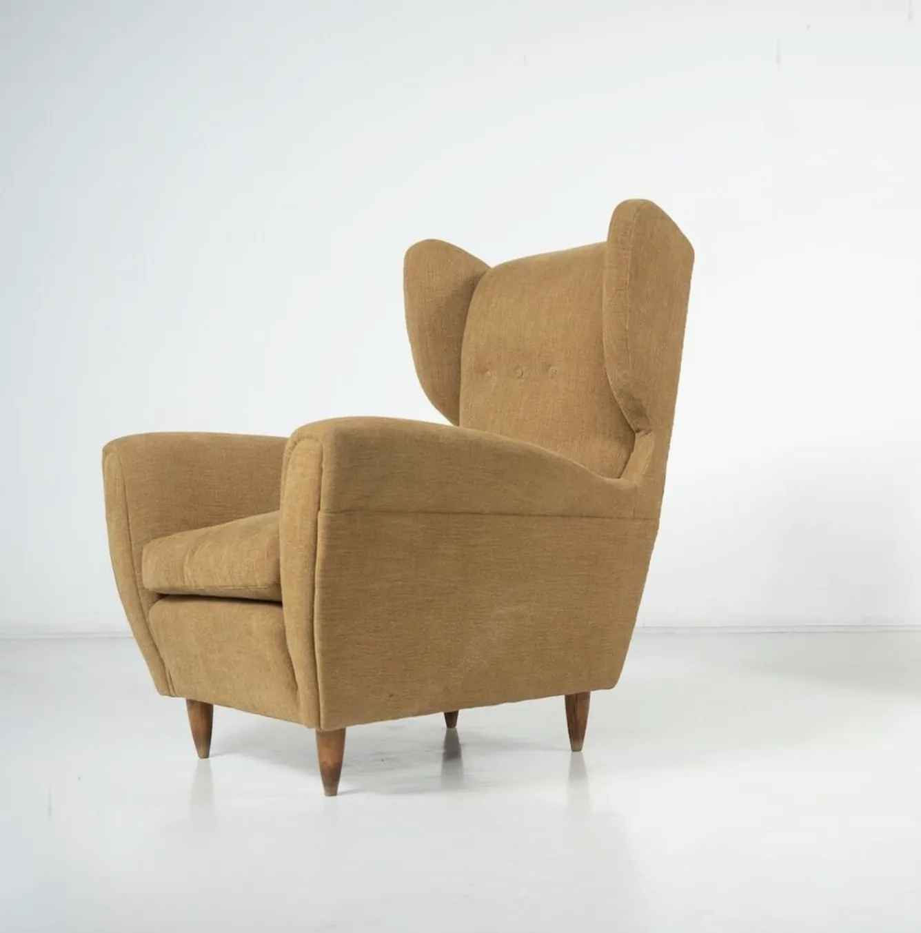Furniture Mid Century Modern Pair Of Highback Armchairs, New Upholstery photo