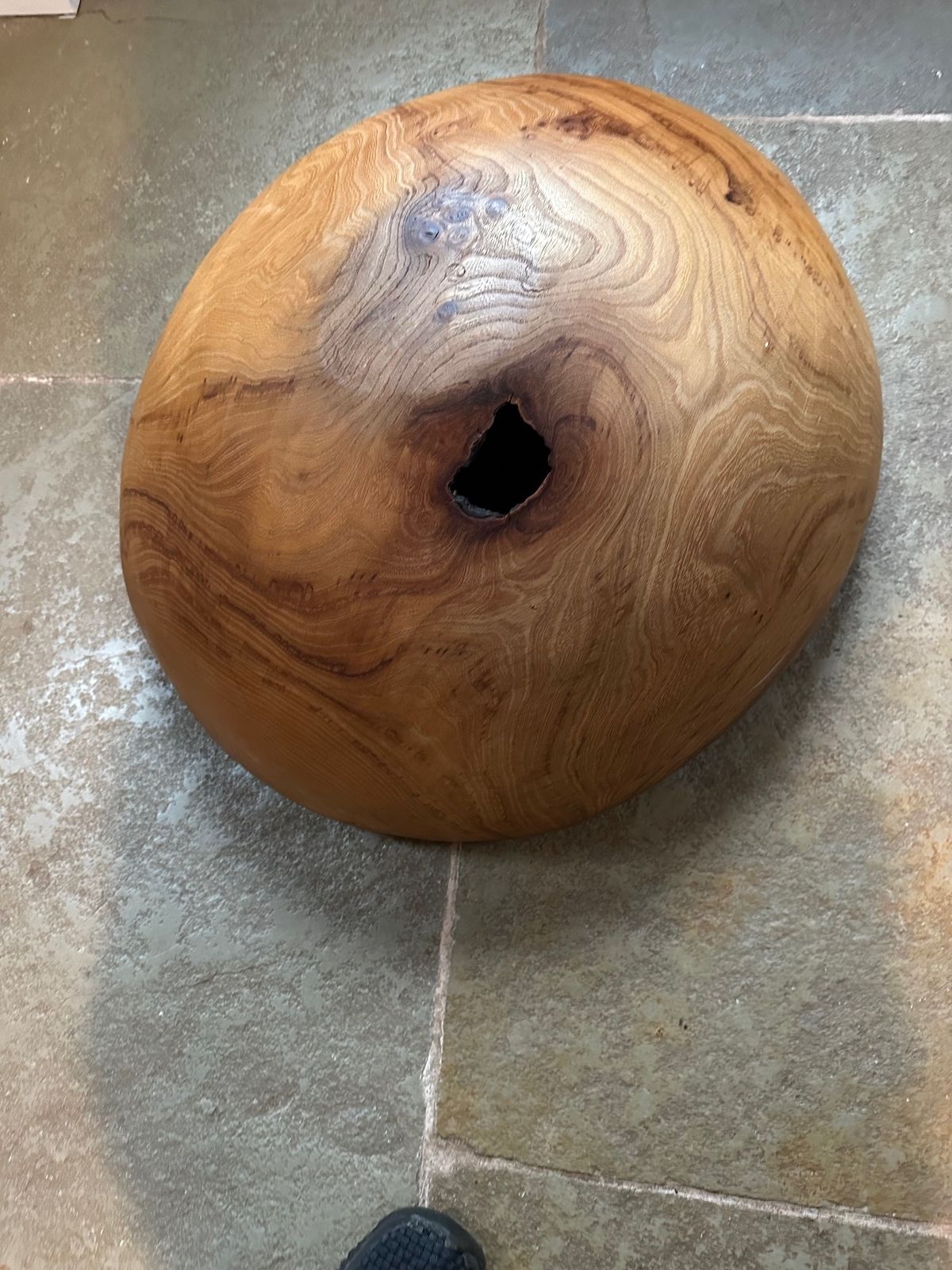 Paul Caton Carved Large Wooden Bowl Circa 1980 photo vintage