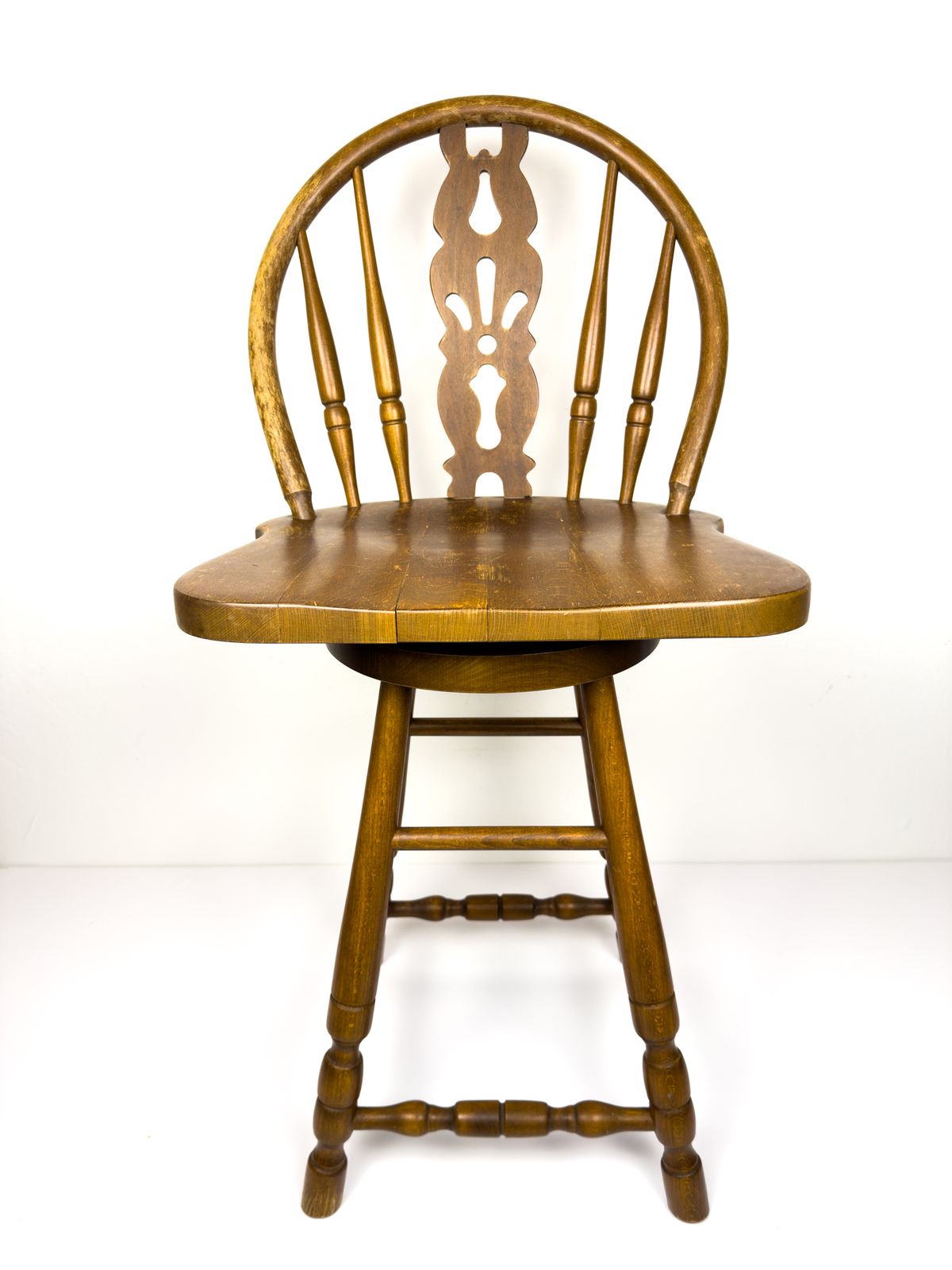 photo for sale Vintage Wooden Bar Swivel Chair, Slovenia 1992