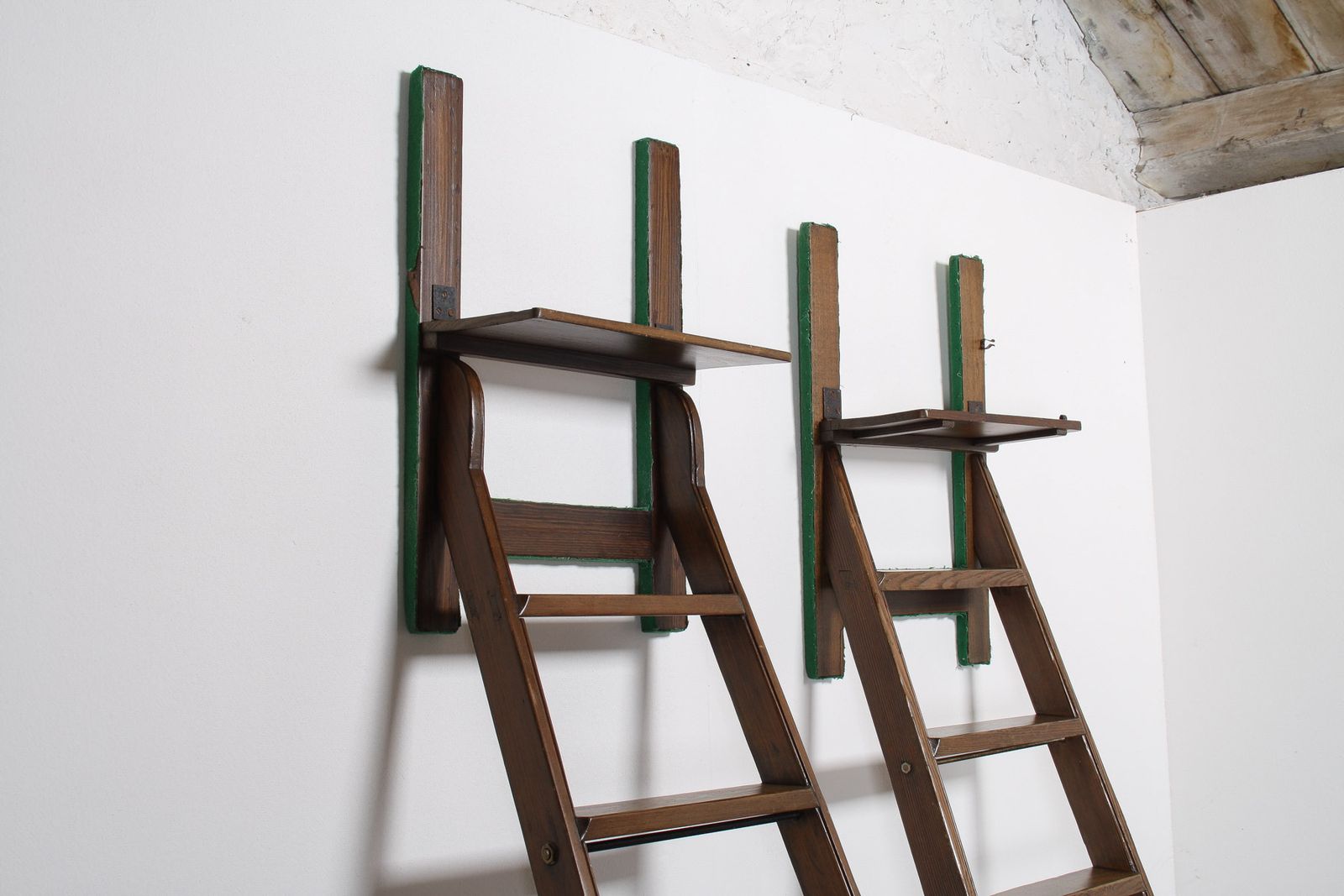 Tall Antique 19th Century Country House Library Ladders Of Welsh Heritage photo furniture