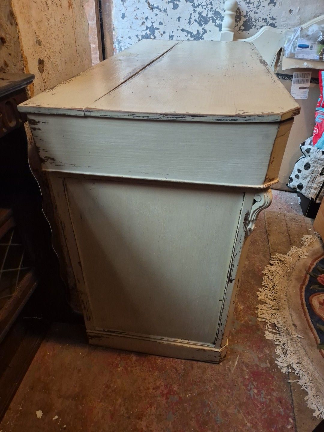 Large Antique Pine / Oak Lightly Distressed 4 Drawer Chest Of Drawers photo for sale