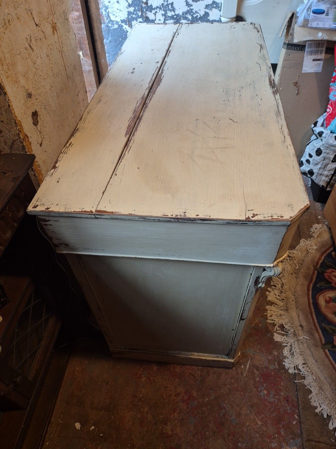 Large Antique Pine / Oak Lightly Distressed 4 Drawer Chest Of Drawers photo Furniture