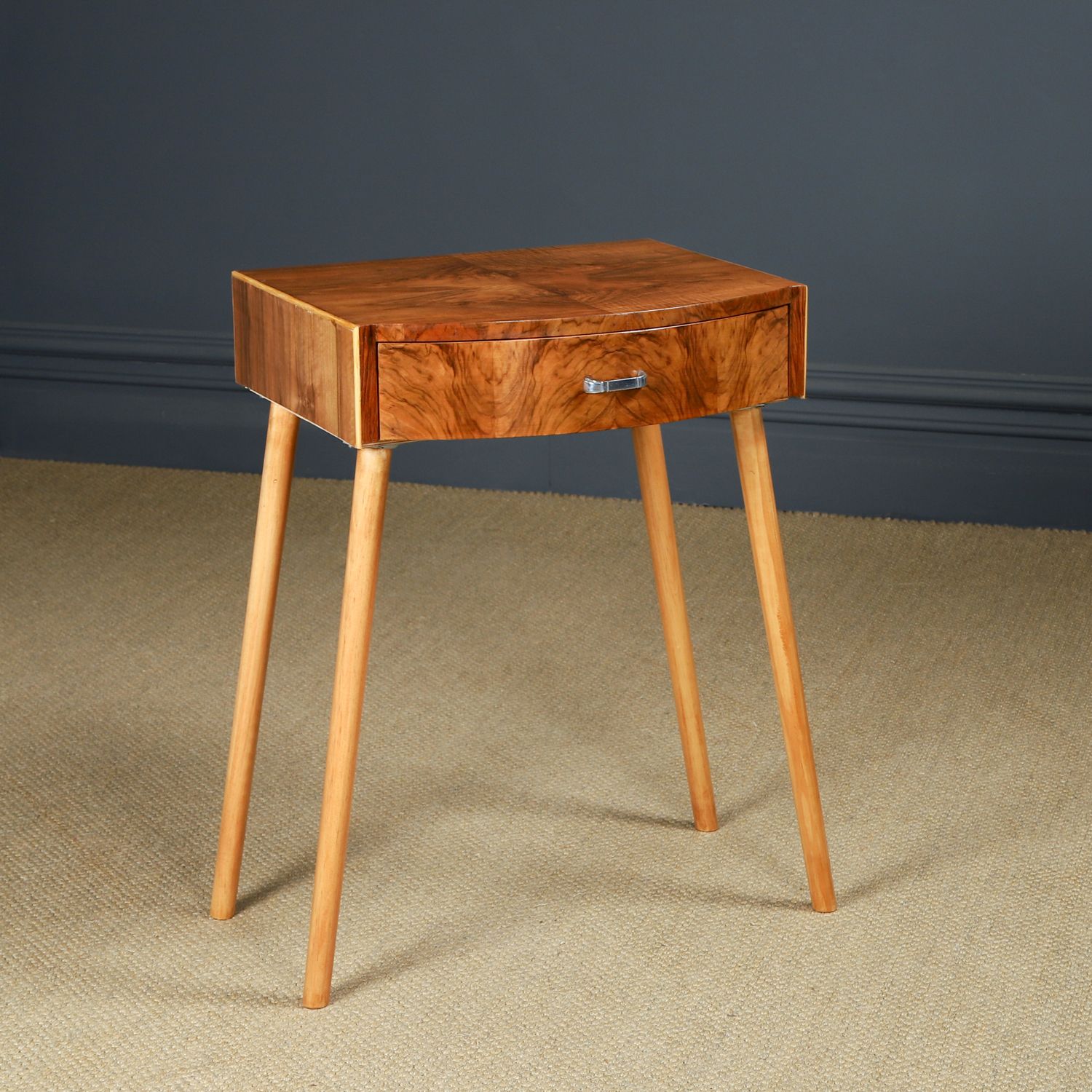 English Art Deco Walnut Side / Occasional / Bedside Table With Drawer (Circa 1930) photo furniture