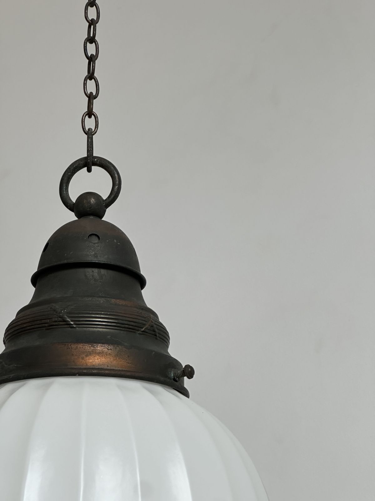 Set Run Antique Church Satin Opaline Milk Glass Ceiling Pendant Light Lamp photo Lighting