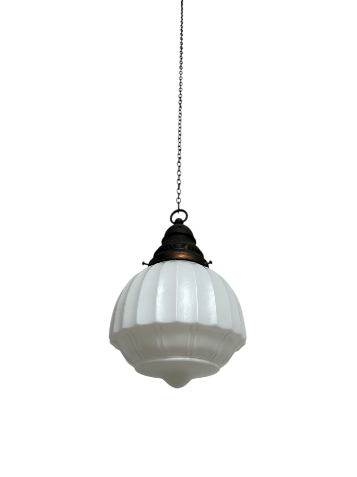 Set Run Antique Church Satin Opaline Milk Glass Ceiling Pendant Light Lamp photo buy
