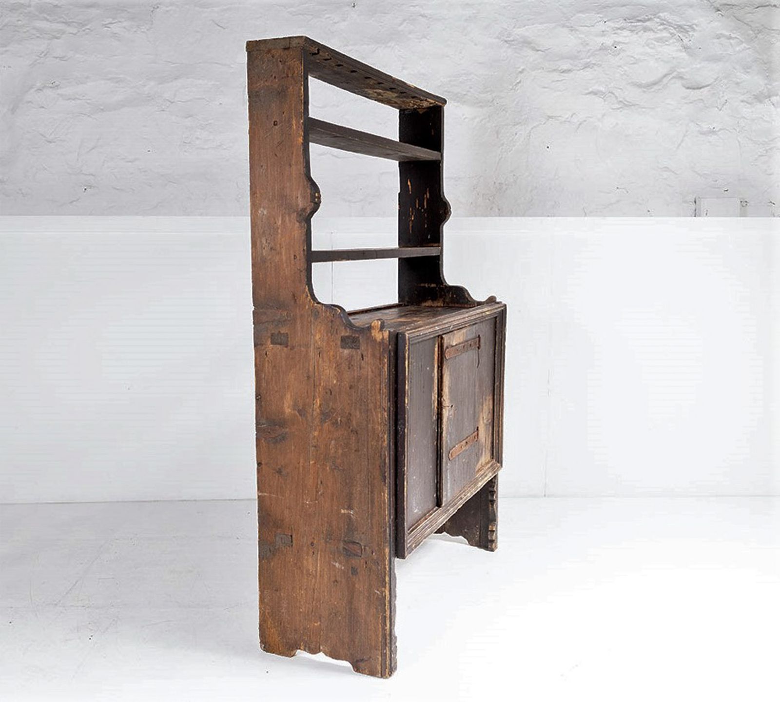 photo for sale Primitive Rustic European Farmhouse Kitchen Dresser Unit With Storage Shelves