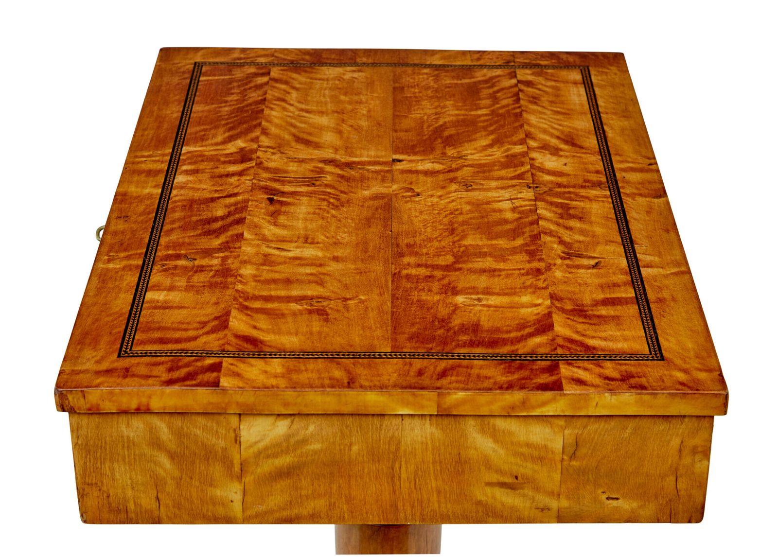 Swedish 19th Century Inlaid Empire Revival Birch Side Table photo Furniture